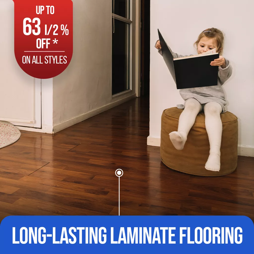 Long lasting laminate flooring with 63% off special offer