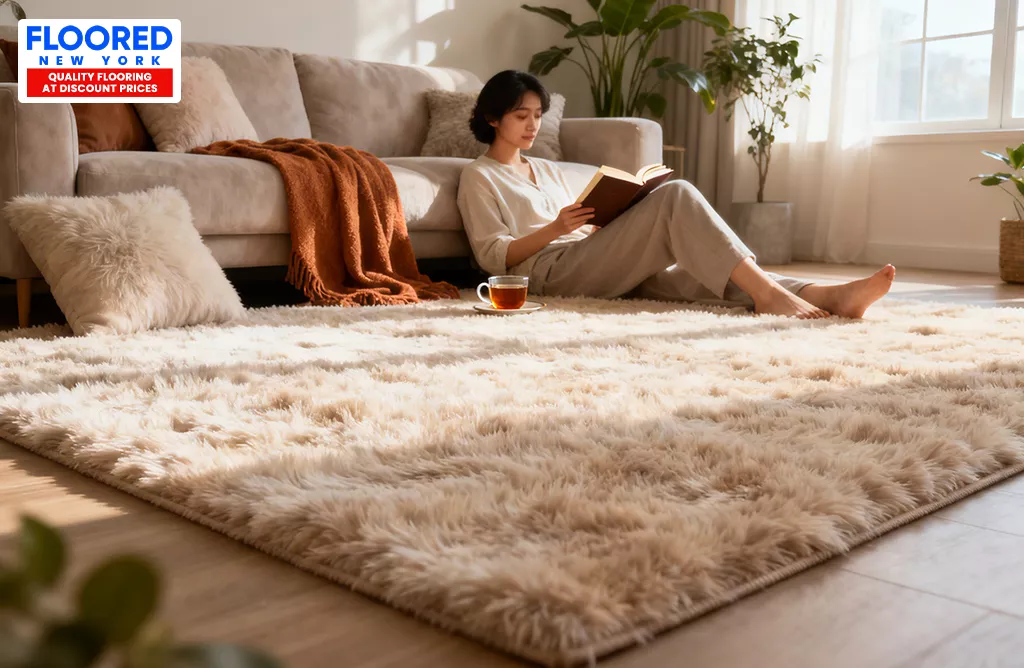 Comfortable plush carpet flooring perfect for relaxation