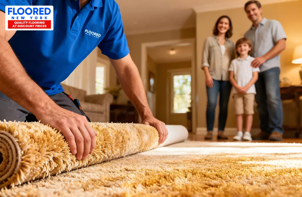 High-quality carpet flooring installation creating a cozy living space