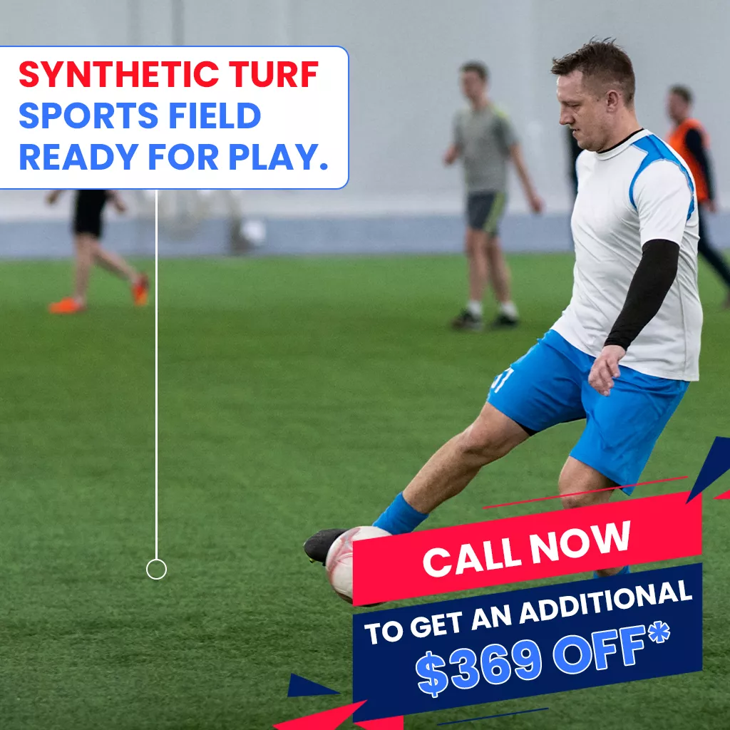Long-lasting synthetic turf grass for sports fields