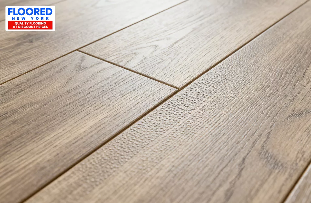 Realistic wood grain luxury vinyl plank flooring