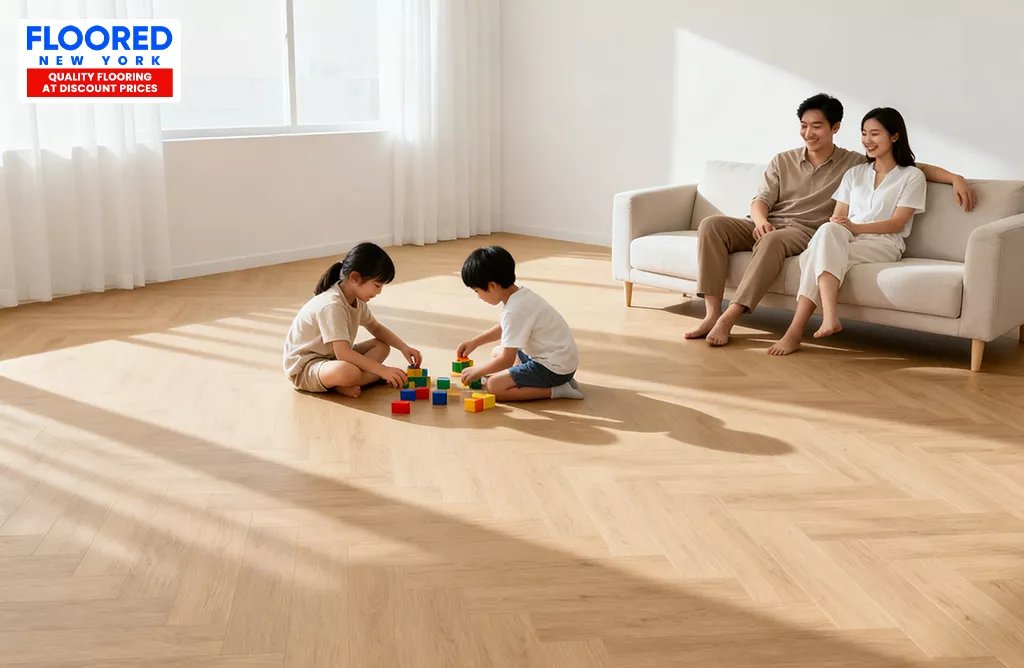 Water-resistant laminate flooring perfect for busy households