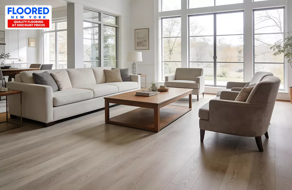Premium Vinyl Plank Flooring adds Warmth to Long Island Living Rooms
